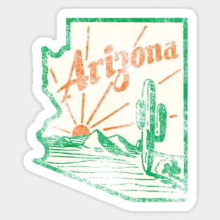 Arizona Cactus Vintage Travel Decal Sticker